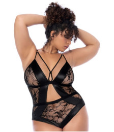 Body noir dos nu grande taille 